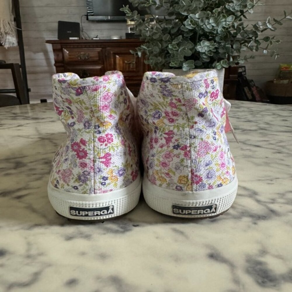 Superga X Loveshackfancy Floral High Top Canvas Sneakers Size US 9 - Picture 4 of 9